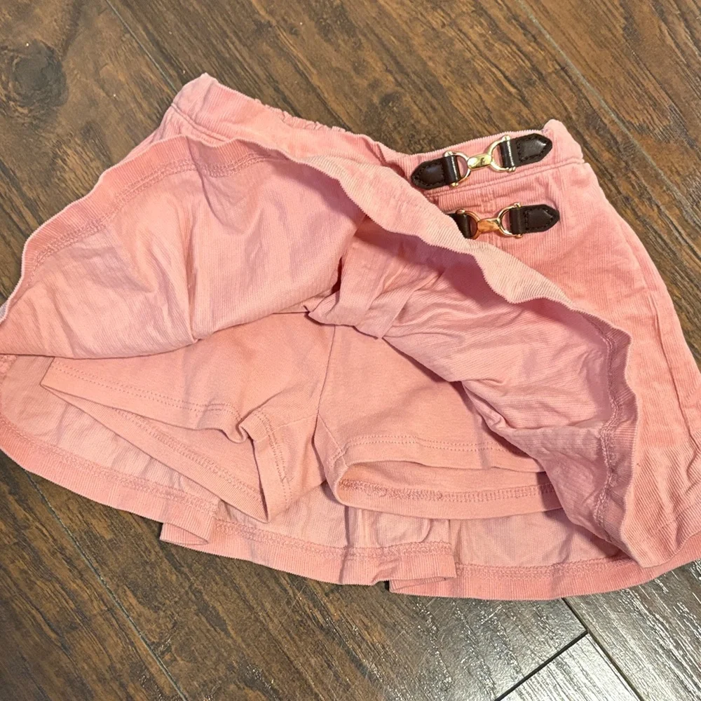 Gymboree Girls Pink Corduroy Pleated Mini Skirt with shorts size 5T